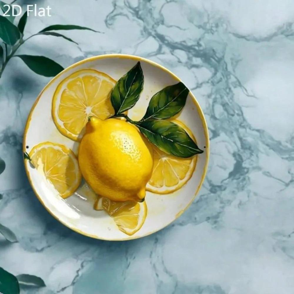 Metal Wall Art Vintage Lemon Green Leaf Kitchen Wall Decor Home Bedroom Dorm Bathroom