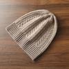 Women 100% Pure Wool Cable Knit Beanie Winter Warm Soft Stylish Versatile Textured Lightweight Cold Weather Accessory