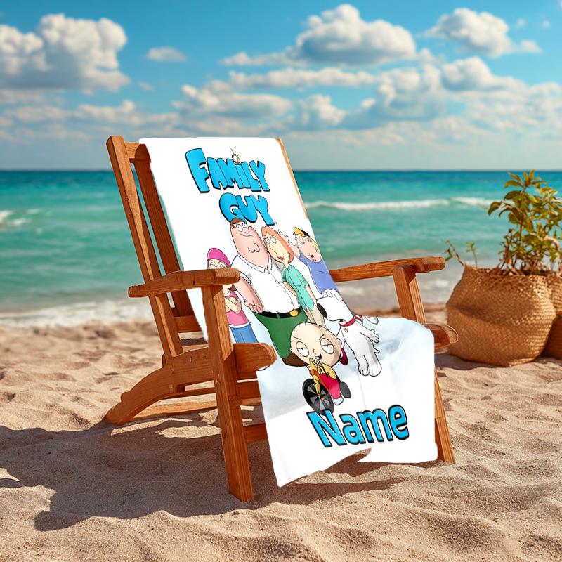 Personalized Customized Proof Beach Towel with Family Guy  Pattern - Soft, Absorbent, Quick-drying, Perfect Swimming, Camping&bathing