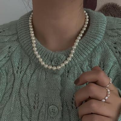 Women's Daily Basic Pearl Ball Necklace