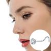Stainless Steel Zircon Nose Stud Star-shaped Right Angle Titanium Nose Piercing Jewelry