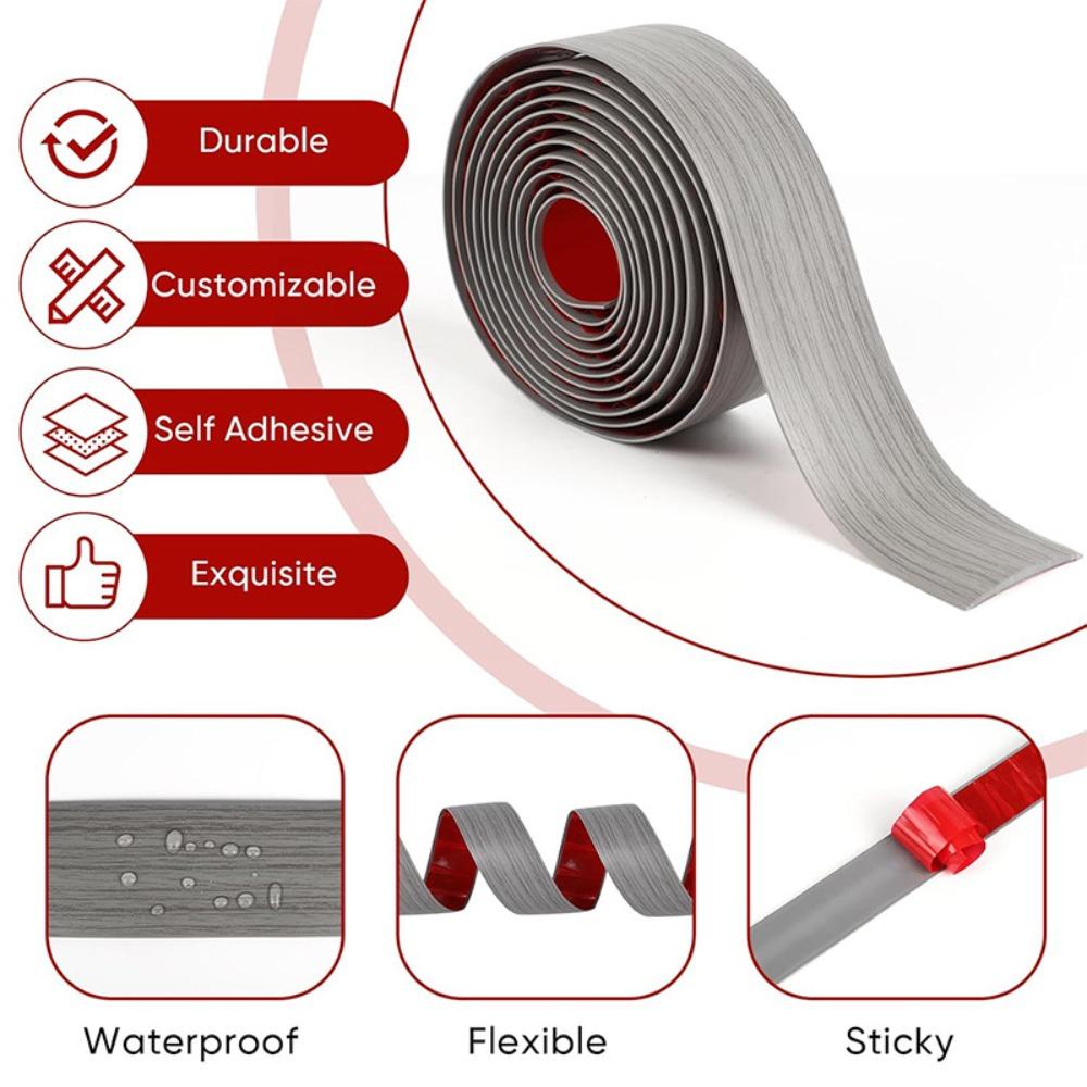 Self Adhesive Floor Transition Strip 1M Wood Like Edge Sealing PVC Door Bottom Sealing Strip Windproof Insect Proof Door Seal