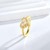Elegant Heart-Shaped Zircon Ring | Adjustable Crystal Jewelry Gift for Women