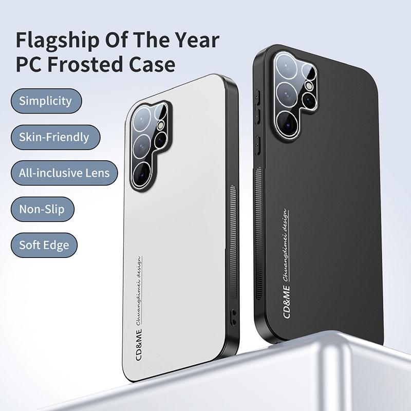 Luxury AG Matte Case For Samsung S25 S24 Ultra FE S25 Plus S24+ Magnetic PC Frosted 360 Bracket Stand Protective Cover