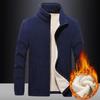Plus Size 9XL Warm Solid Color Fleece Sweatshirt for Men Autumn Winter Thicken Clothing