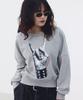REBRENNER Rock 'N' Roll Crop Sensor Sweatshirt Grey