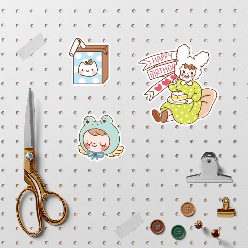 80 Sheets Seaweed Stickers: Minimalist Korean Line Art, Cute Waterproof Self-Adhesive Funny Characters