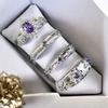 Nine Purple Isolation Purple Zircon Brushed Open Ring Female Niche Design Advanced Personality Light Luxury Ring