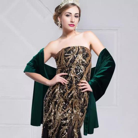 Women Velvet Shawl Wraps Solid Color Lady Style Gown Dress Shawl Wraps Evening Dresses Weddings Shawl