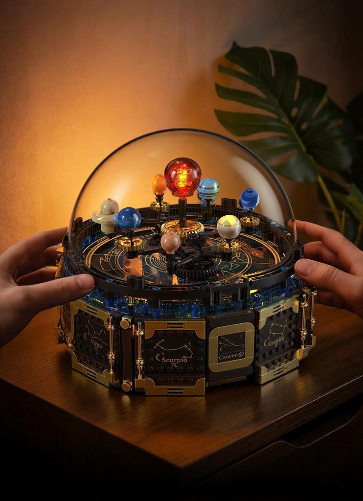 Luminous Solar System Music Box Educational Building Blocks Puzzle Toy