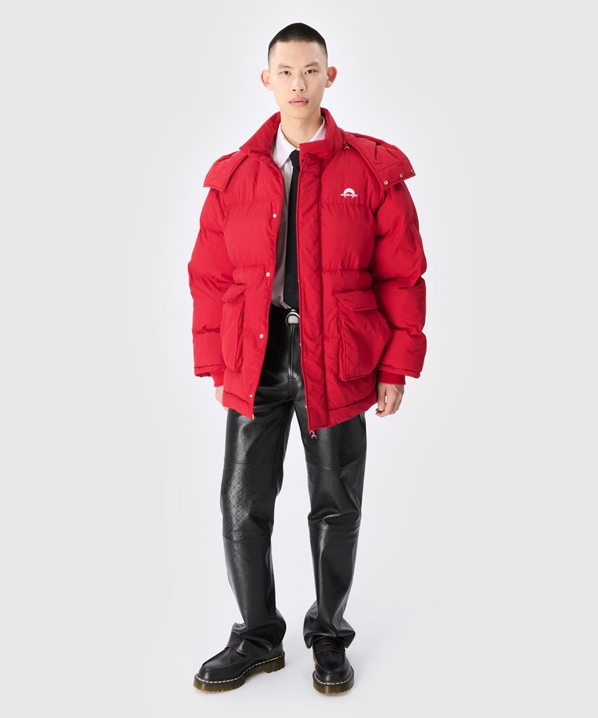 Marine Serre (U) Ms Sport Nylon Puffer Coat Red Ms Sport Nylon Puffer Coat Red