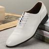 Korean Style Spring and Summer White Pointed Lace Up Men's Business Formal Wear British Casual Shoes