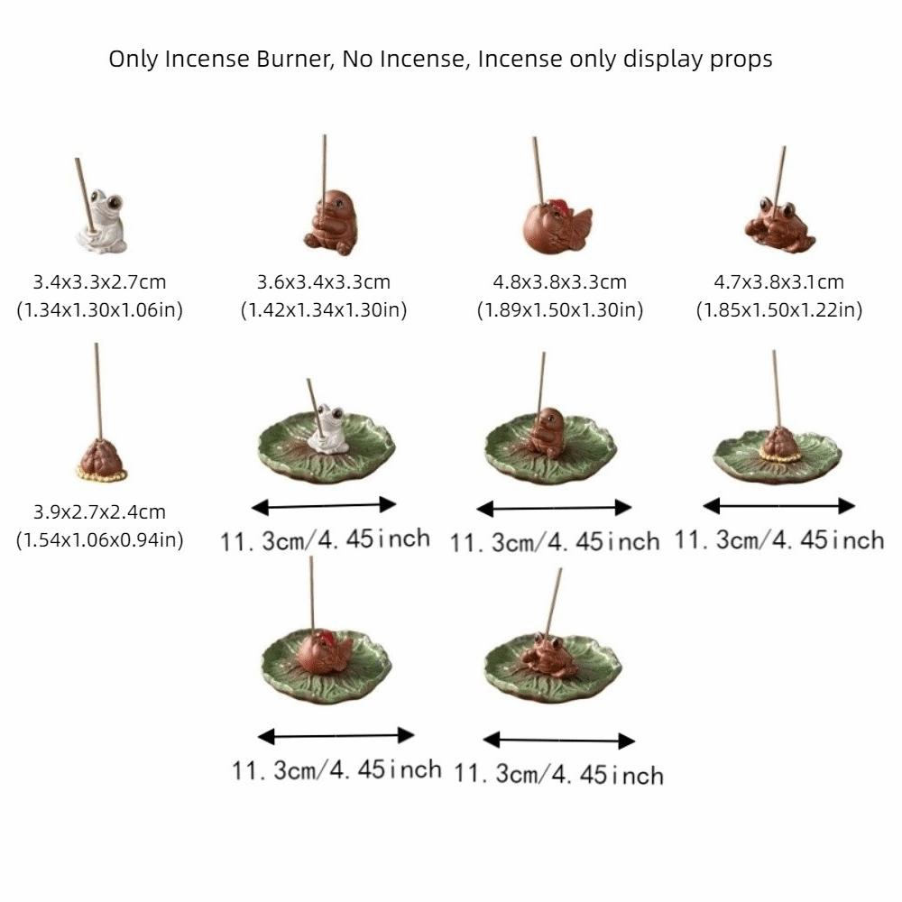 Frog Turtle Crab Animal Lotus Incense Burner Ceramics Sleep Aid Lotus Tabletop Incense Base Zen Chinese Style Desk Decor
