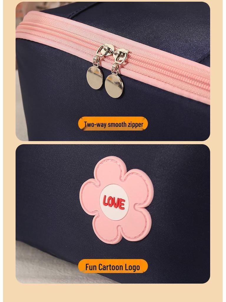 Borsa per Trucco e Articoli da Toeletta Lussuosa con Perle, Grande Capacità, Portatile
