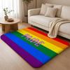 Pride LGBTQ Culture Floor Mat Machine Washable Soft Flannel Area Rug, Non-Slip Absorbent Floor Mat for Living Room Bedroom