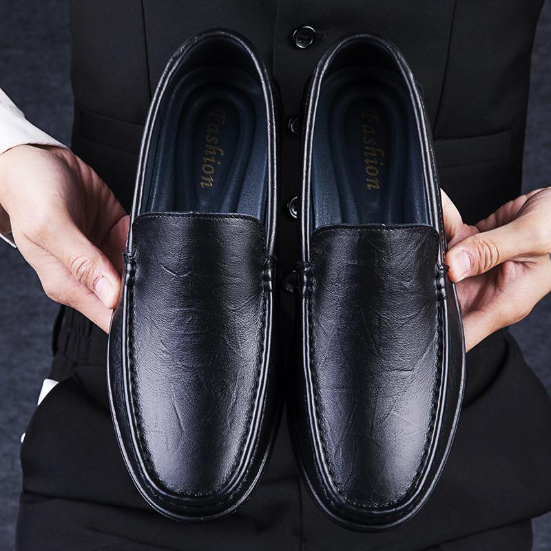 Fashion Fashion Style Male Casual Shoes Comfortable Loafers Luxury Genuine Leather Men's Driving Shoes Business Moccasins Slip on Flats