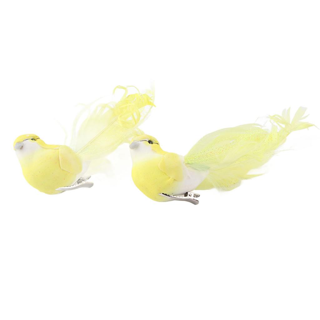 12Pcs Artificial Bird Decor Simulation Bird with Clip Decoration Ornament for Home Garden