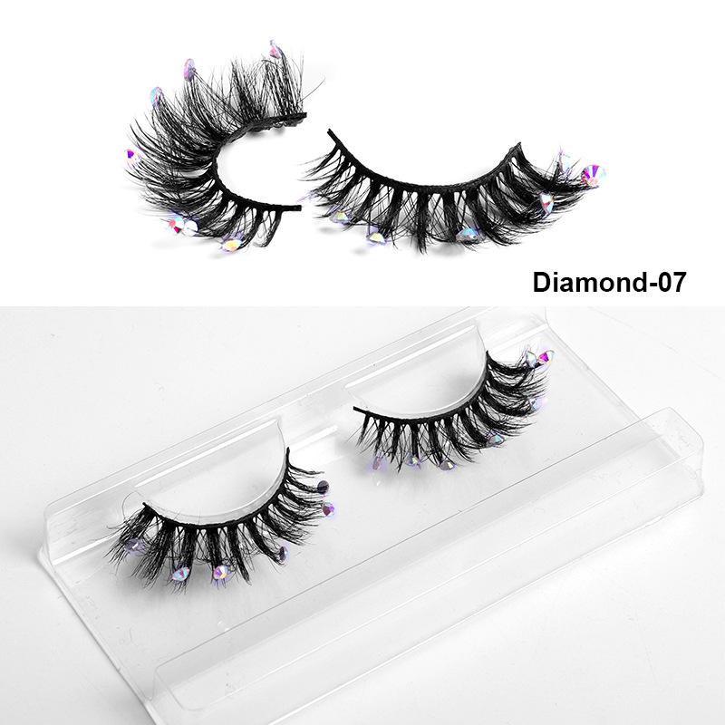 Europe And The United States With Diamond False Eyelashes 3d Three -Dimensional Natural Thick Grafted Eyelashes