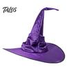 Decorative Wizard Hat Halloween Witch Hat, Adult Kids Cosplay Cone with Spider Black Web Star Decor, Gothic Party Costume Prop, Trick or Treat