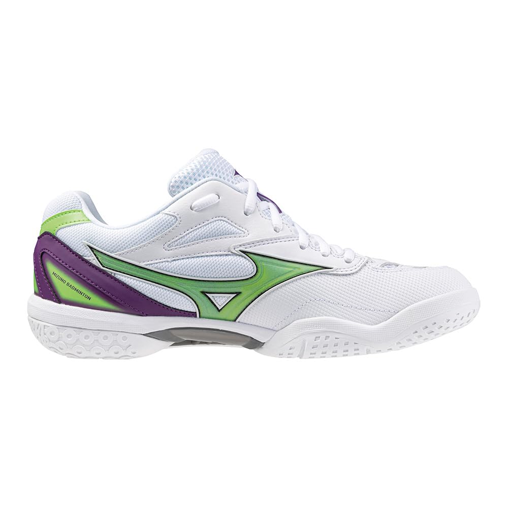 Mizuno Wave Fang PRO Badminton Shoes, White/Green/Purple, Size 29.0 cm, 2E