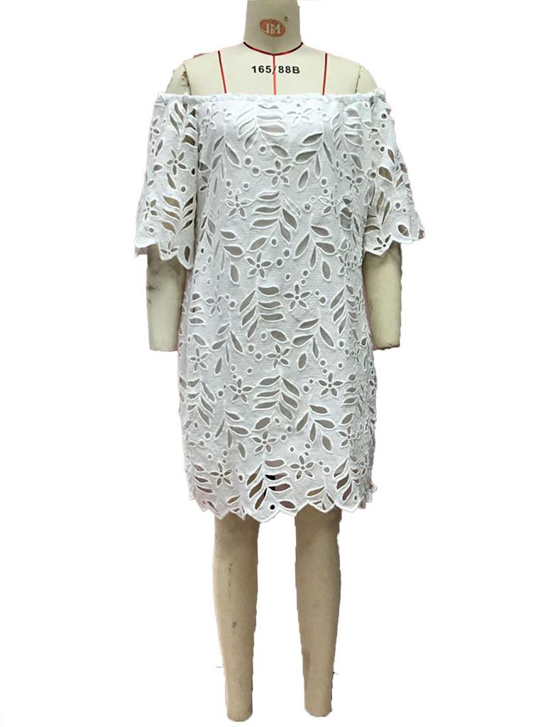 European & American Style 2026 Mid-Sleeve Lace Tube Top Dress - Spring/Summer Fashion Short Skirt