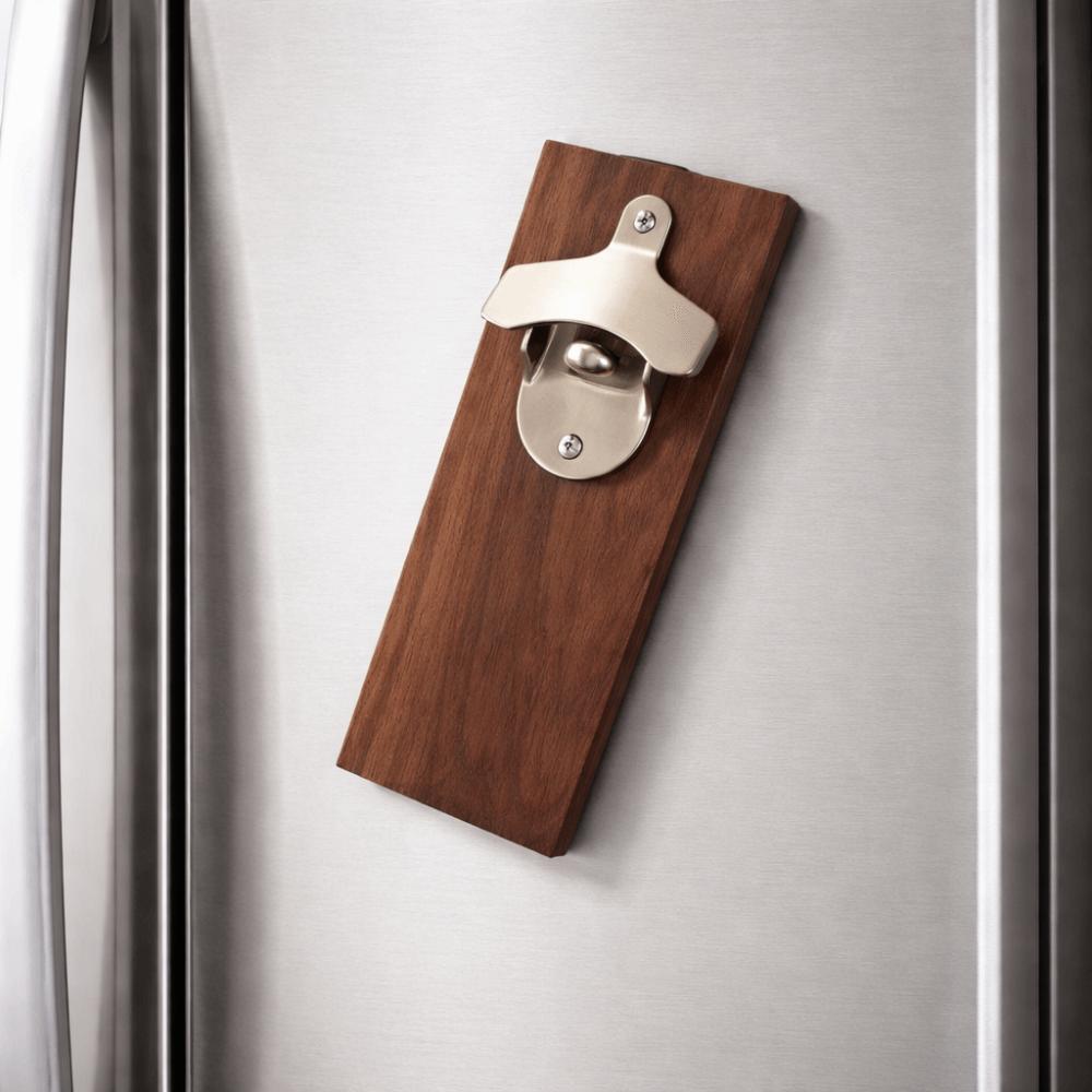 Wooden Magnetic Bottle Opener Rustic Style Rectangular Wall Mounted Bottle Opener Vintage Fridge Magnet Bottle Opener Party