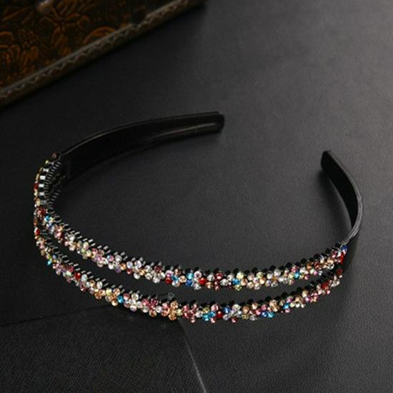 Women's Rhinestone Teeth Headband, Non-Slip Hairpin & Clip for Face Washing