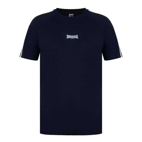 Lonsdale Mens Striped Logo Regular Raglan T-Shirt