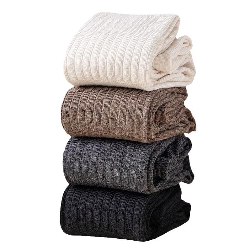 Women Thin Washable Solid Casual Long Stacked Vintage Knee-High Socks Fashion High Elasticity Outdoor Polyester Stockings 1 Pair