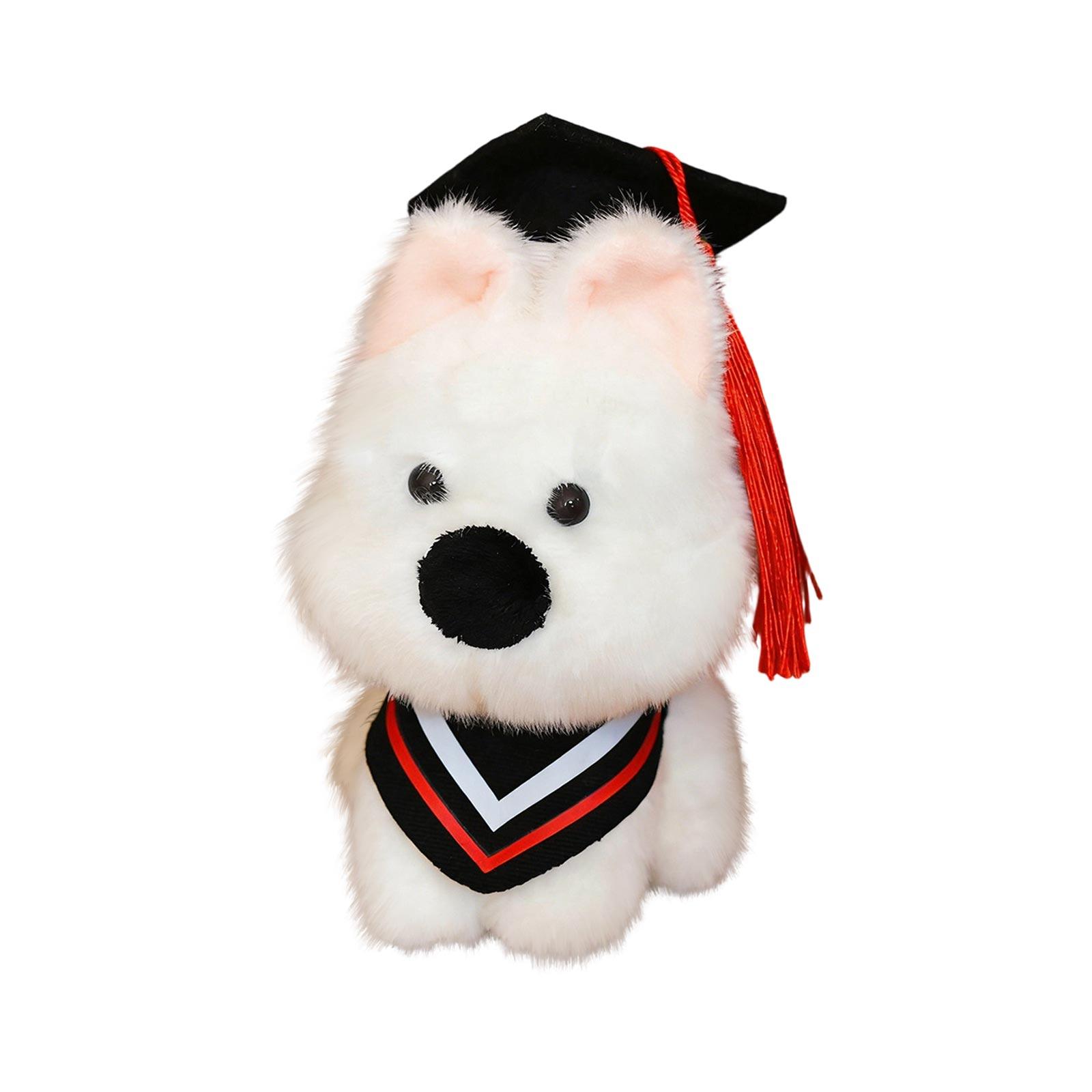 

Plush Dog Toy Graduation Stuffed Animal Soft Fabric Educational Gift for Kids and Collectors Suitable for Display and Play One Size красный