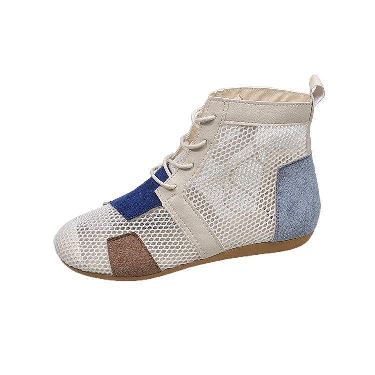 

[Ушилай] 2025 Французские туфли на плоской подошве, маленькие, с приятным ароматом, удобные сандалии на одной педали, сетчатые, дышащие, удобные одинарные туфли 42 бежевый