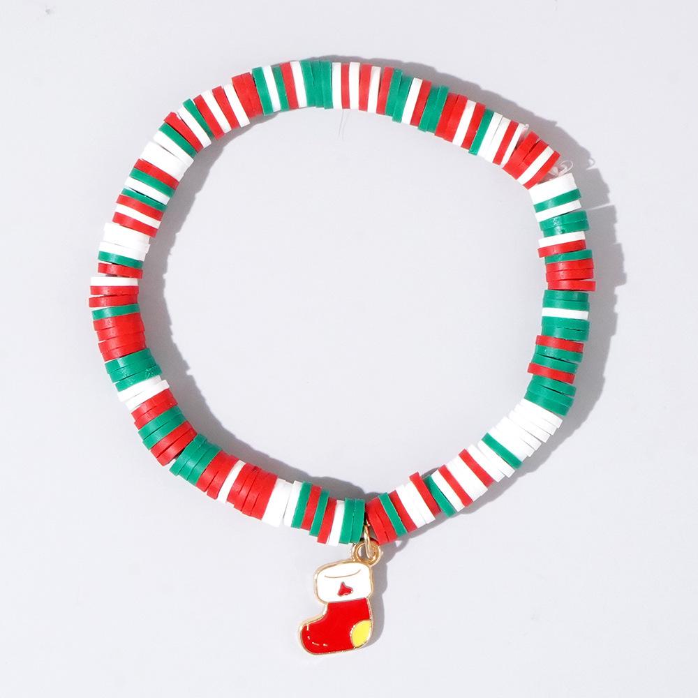 Women's Handmade Colorful Polymer Clay & Copper Bead Bracelet Set - Christmas Gift