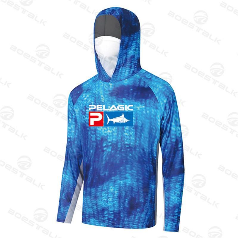 PELAGIC Outdoor Ultraviolet-proof Lightweight Ice Silk Sunscreen Mask Riding Hooded Collar Luya Fishing Suit S красный
