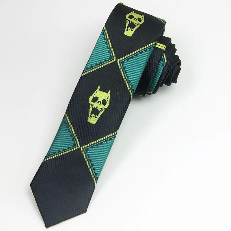 Anime Tie Jojo S Kira Yoshikage Cosplay Necktie Killer Queen Skull Neck Heavens Door Cosplay Costume Props For Adult Set