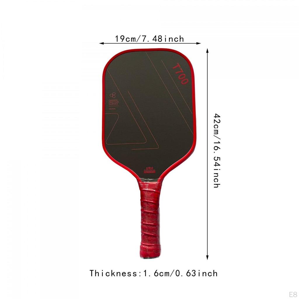Pickleball Paddle Practical 16mm Carbon Fiber for Consistency Control Adults Style A