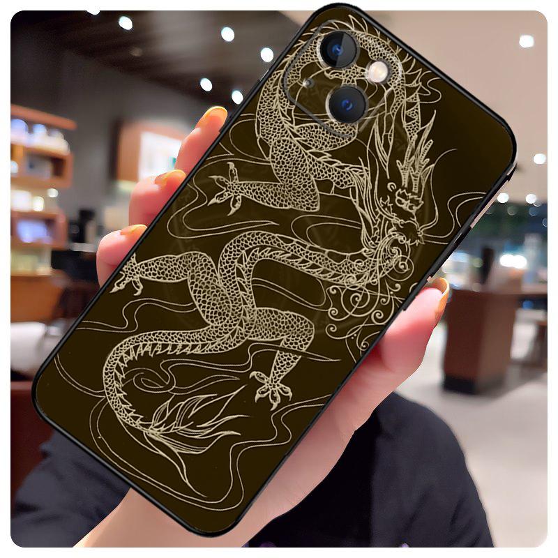 Chinese Dragon Case For iPhone 16 Pro Max 14 13 12 11 15 17 Pro Max mini 15 16 Plus 16e 17 Air Phone Cover