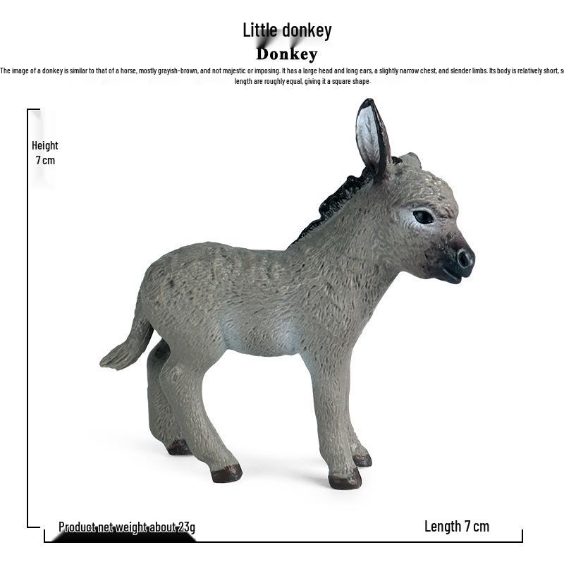 Hand-Painted Children s Cognitive Donkey Poultry Farm Animal Toy Set