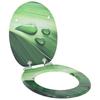 Assento de Vaso Sanitário com Fechamento Suave Design de Gota Verde 44 x 38 cm Placa de MDF