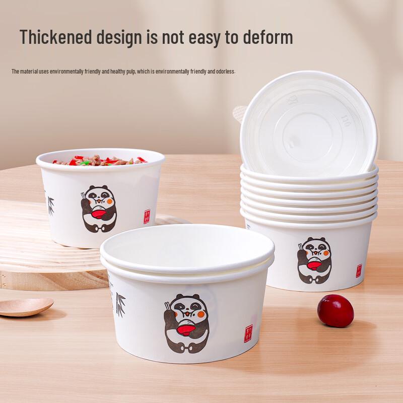Thickened Disposable Panda Paper Bowls