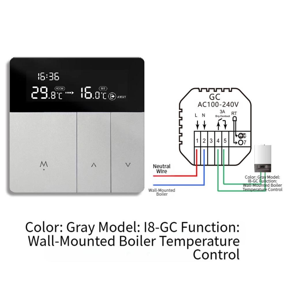 Tuya= WiFi Electric Floor Heating Thermostat Wall-mounted Boiler Thermostat Floor Heating Controller Smart Device Thermostat