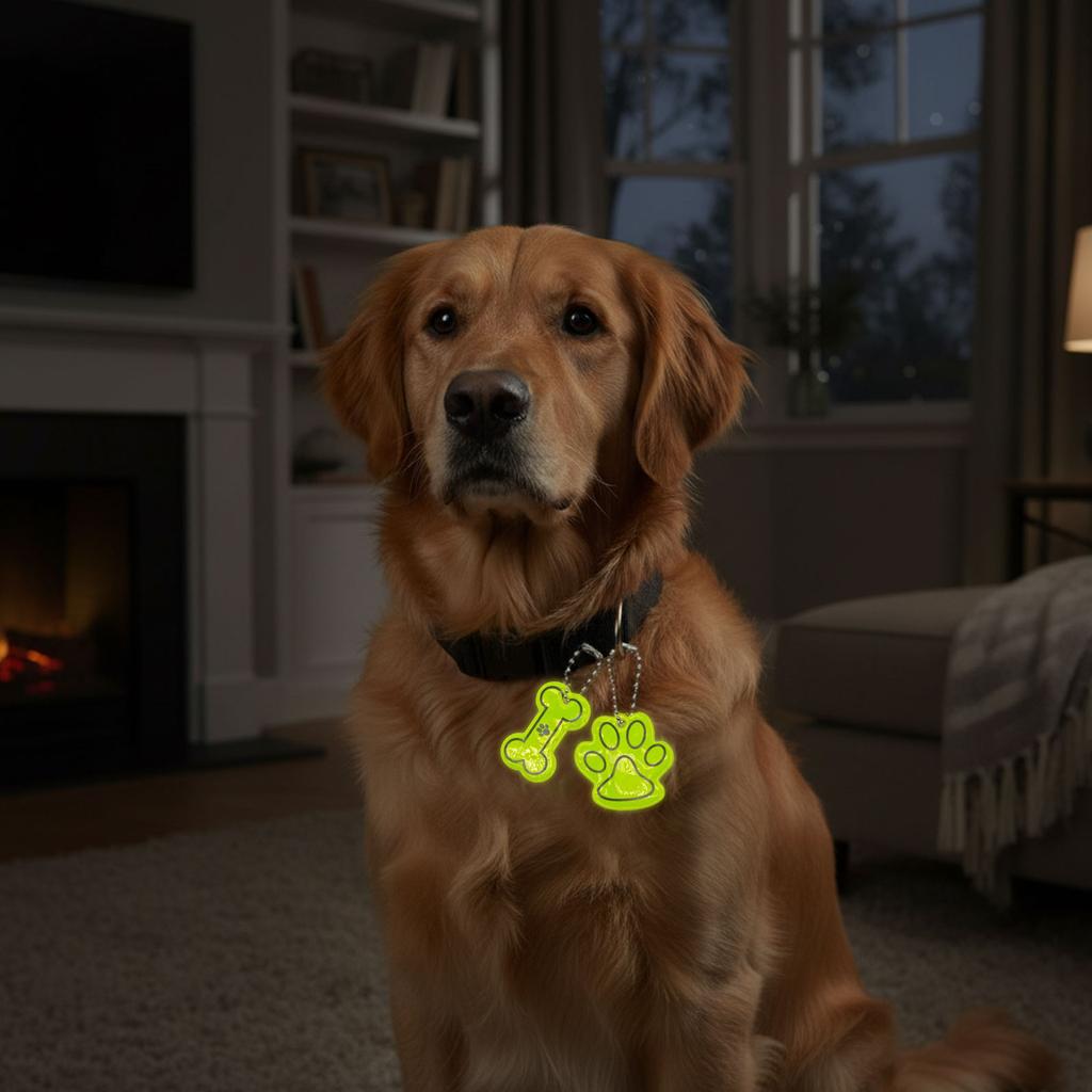 Double,sided Reflective Pet Collar/tag For Nighttime Visibility.