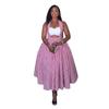 Summer New European and American Fashion Striped Spaghetti Strap Large Hem Dress, Elegant Halter Dress