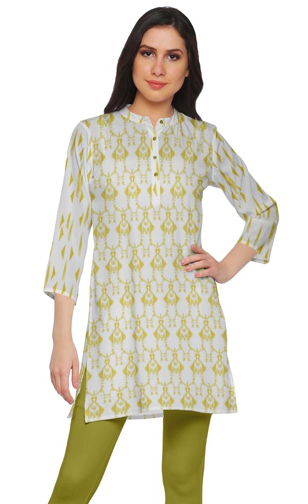 Moomaya Printed Side Slit Short Kurta Tunic For Women Summer Wear Ladies