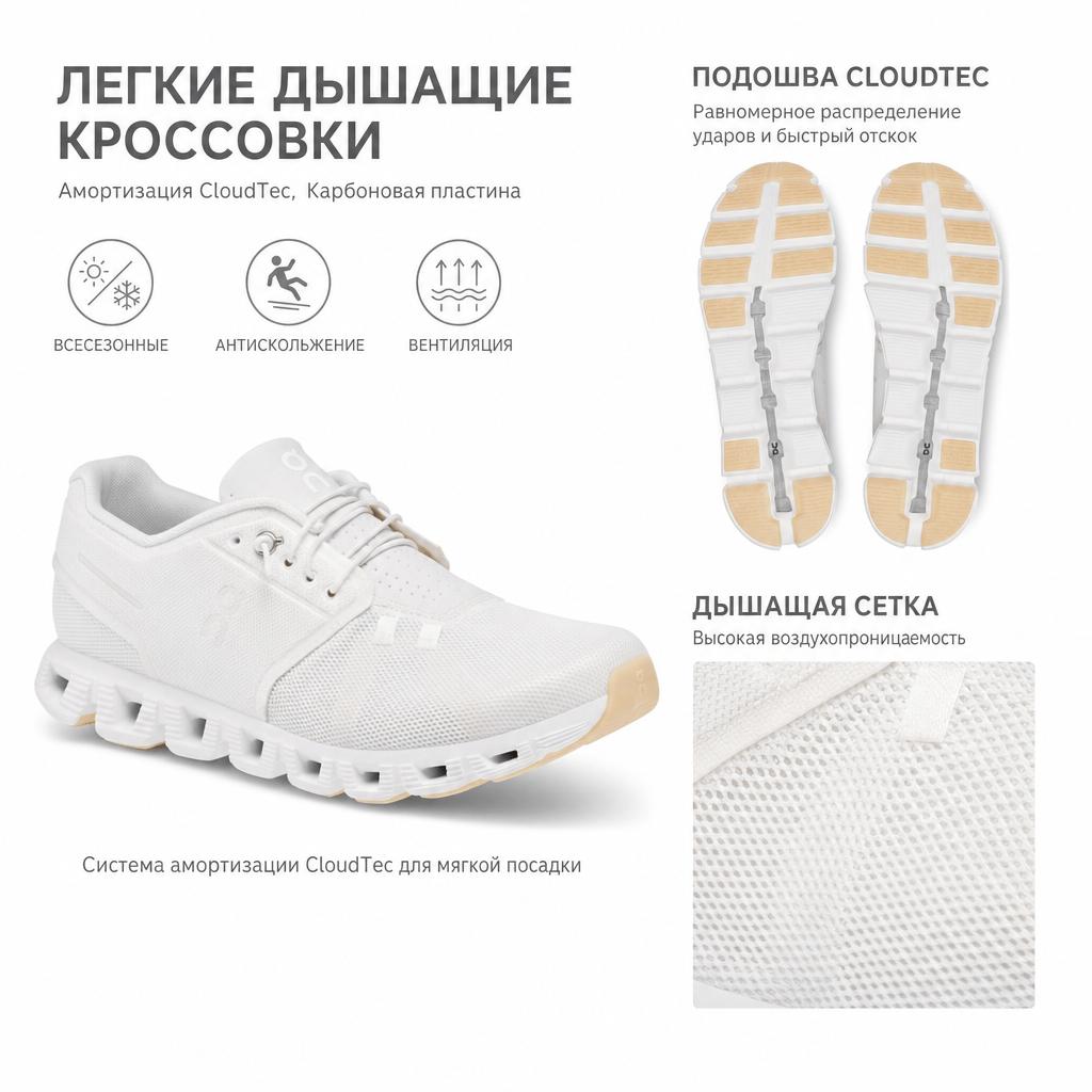 ON  Cloud 5 Undyed Women Sneakers White 88.98532