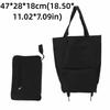 Large Capacity Foldable Shopping Cart Lightweight Strong Bearing Wheeled Shopping Bag Green Black Portable Shopping Trolley