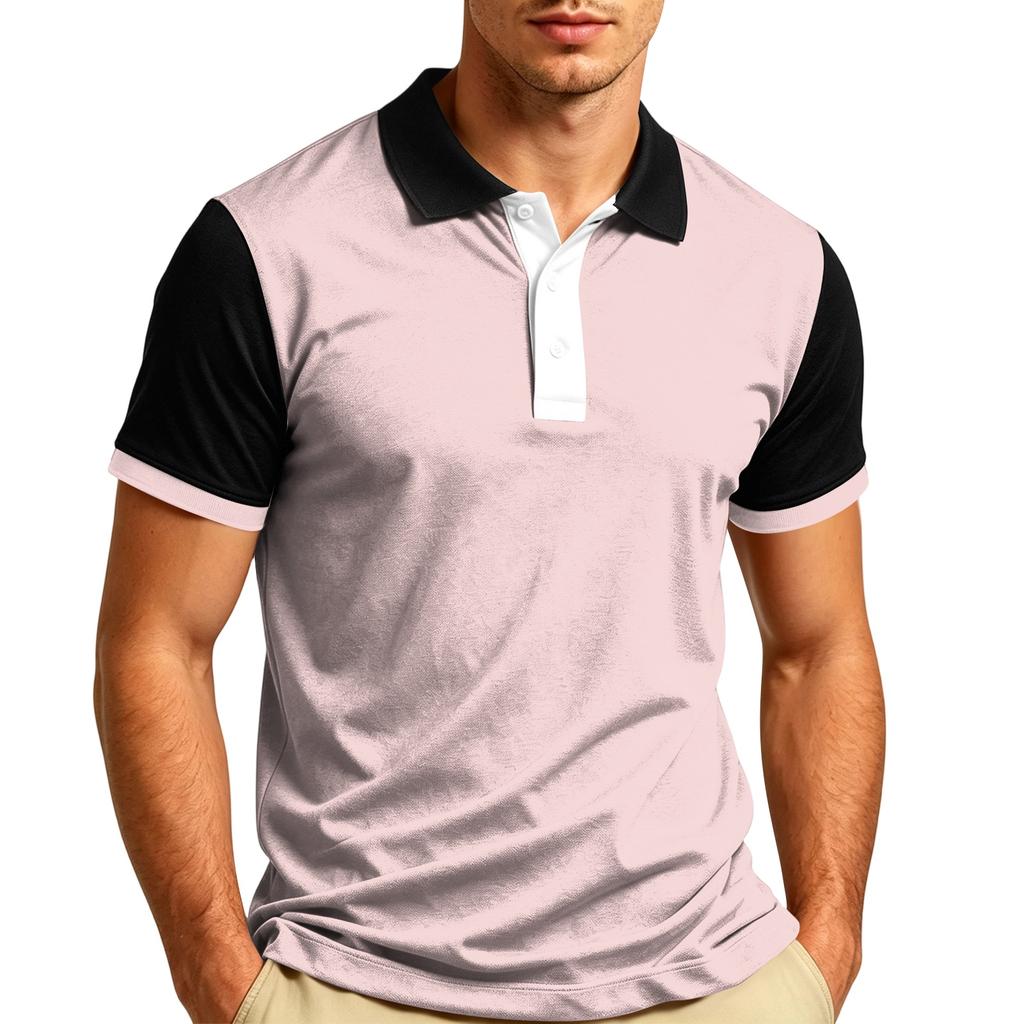 Maglietta Polo Casual da Uomo a Manica Corta con Collo T-shirt Tessuto Leggero Traspirante Morbido Top Estivo