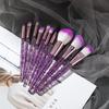 10 Pcs Makeup Brush Scallion Powder Crystal Handle with Sequins Face Eye Fiber Hair Beauty Tools