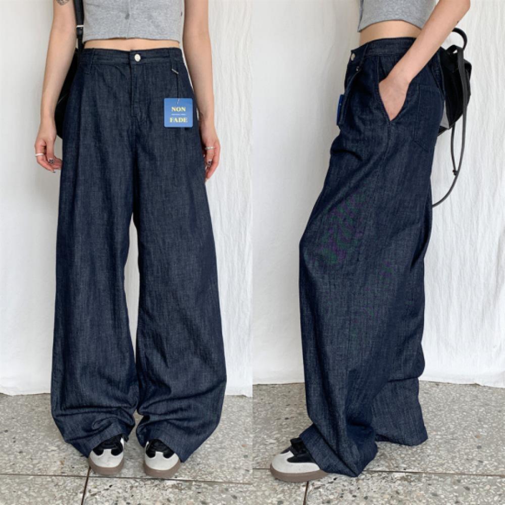 New Arrivals Open Run Women Non Fade Wide Denim Pants