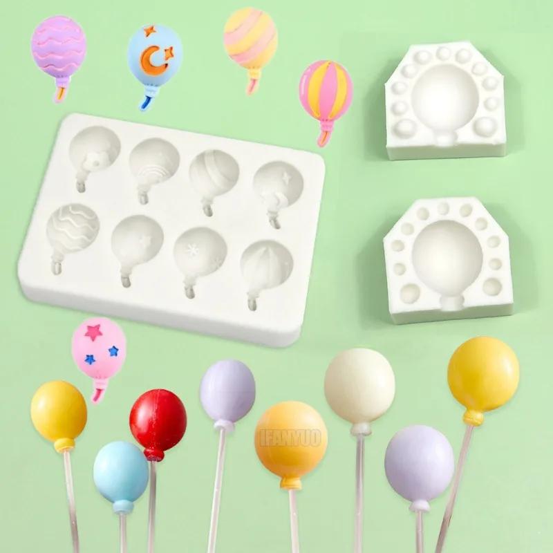 2Pcs Lollipop Chocolate Molds Small Oval Balloon Shape Silicone Cake DIY Decorating Fondant Candy Moulds Baking Tools Bakeware