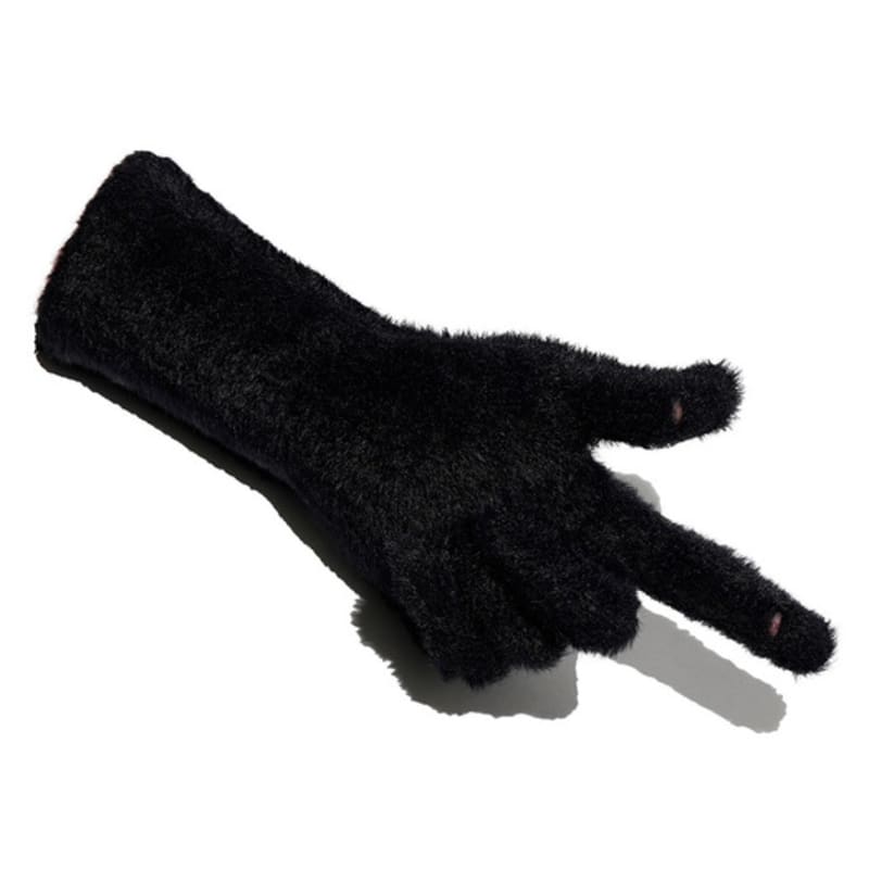 TUDE HAIRY FINGER HOLE GLOVES BLACK